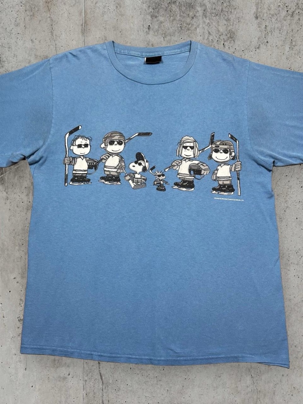 Vintage Peanuts Snoopy Hockey T-Shirt Large USA Changes Single Stitch Charlie